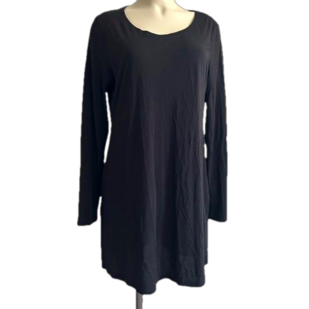 Eileen FISHER sheer silk black tunic M